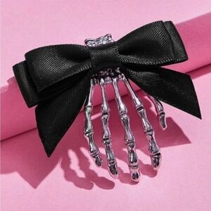 Halloween Skeleton Hair Clip With Bow